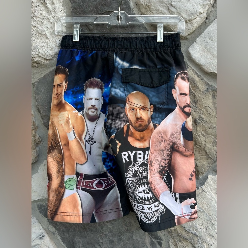 2014 WWE Swim Trunks Boys Size L 10/12 Wrestling John Cena Randy Orton CM Punk - Picture 2 of 4